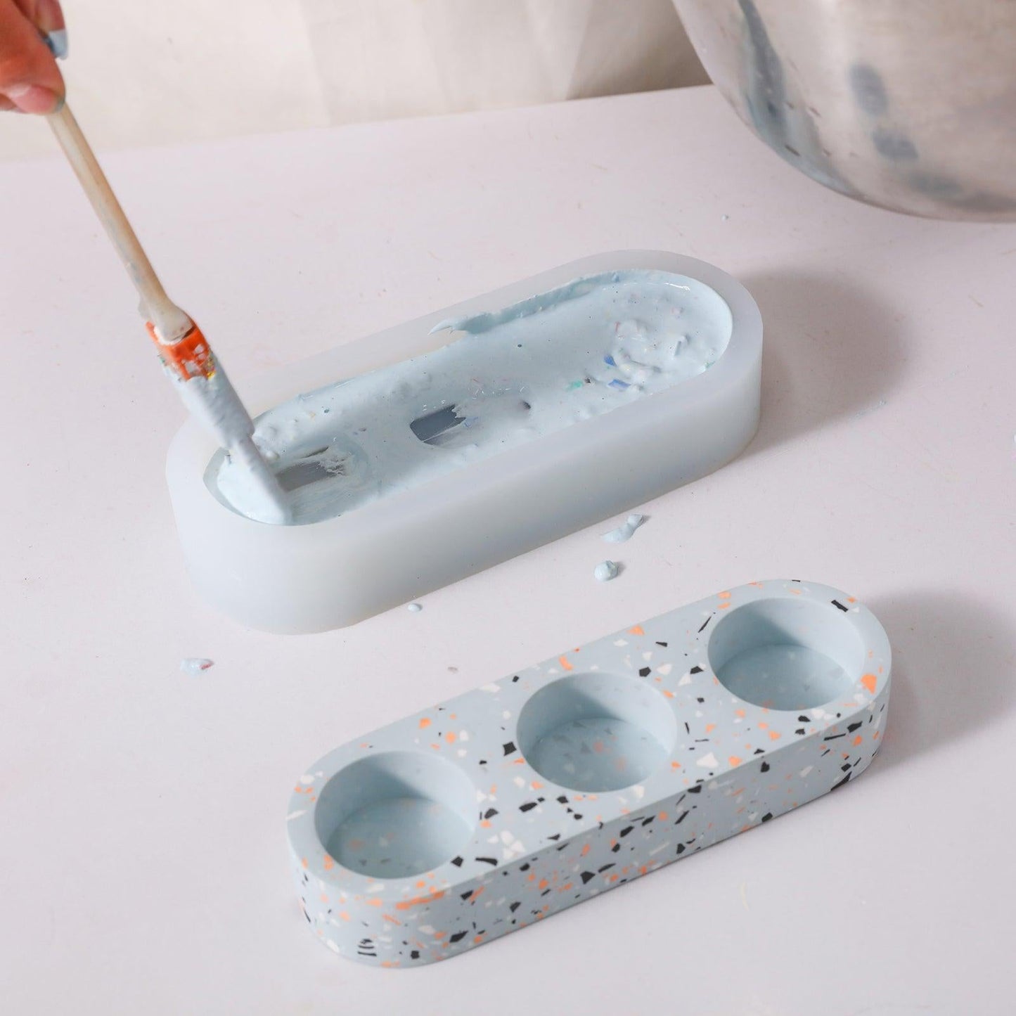 3-Holes Tealight Candle Holder Silicone Mold