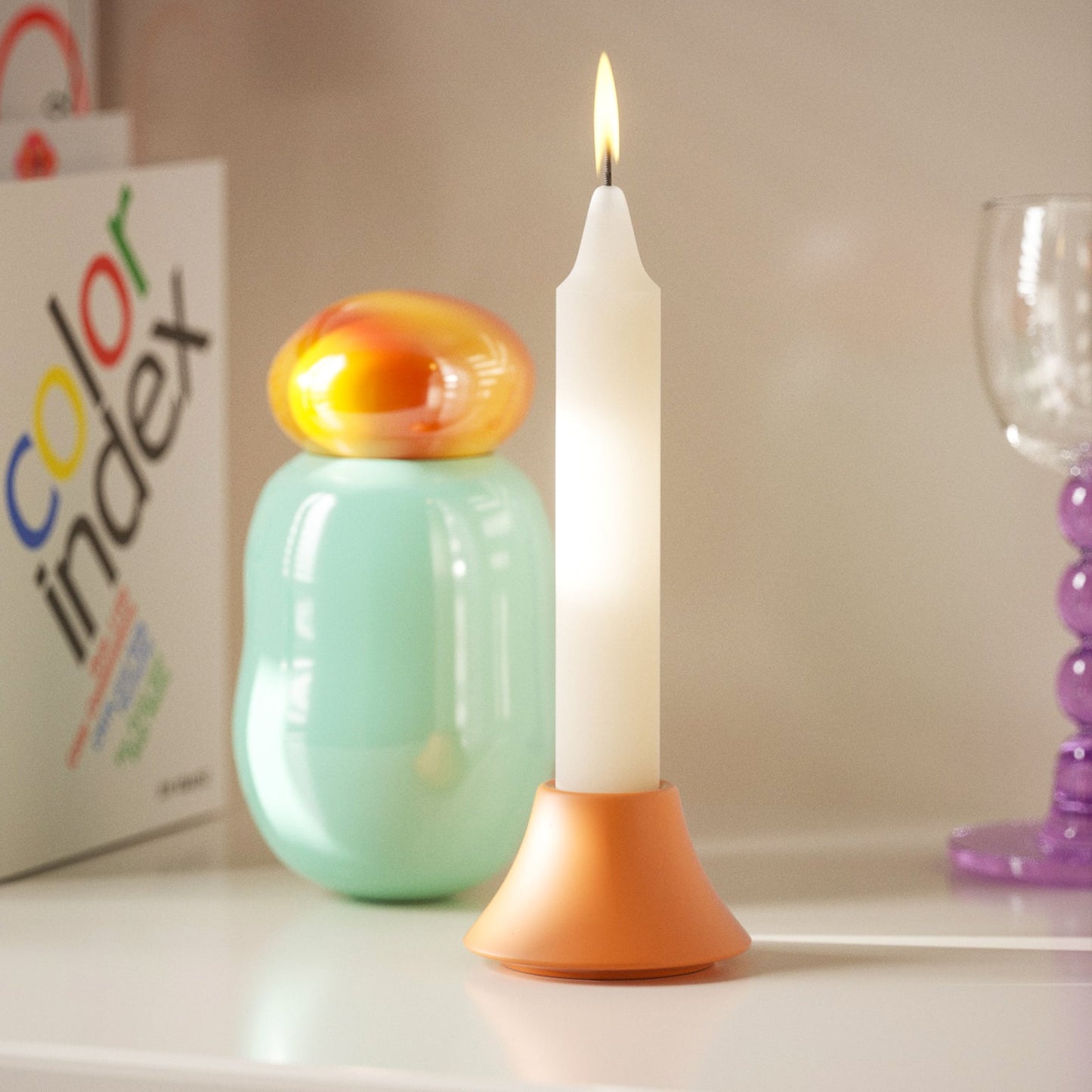 Low Round Taper Candle Holder Silicone Mold