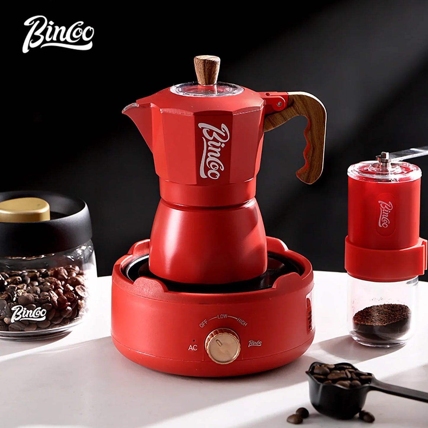 Bincoo Double Valve Coffee Moka Pots – 200-400ml Stovetop Espresso Makers